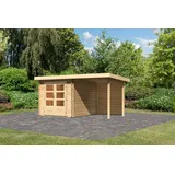 Karibu Gartenhaus Anbau-Gartenhaus 4,54 x 3,33 m Braun