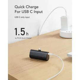 VEGER Powerbank 5 000 mAh mit integriertem Lightning PD QC3.0 3A 20W PlugOn - 5000mAh Build Connector für iPhone