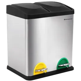 Songmics Mülleimer 30 l Silber/Schwarz