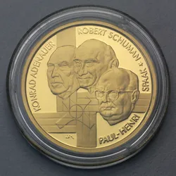 Goldmünze 100 Euro EU-Gründerväter 2002 (Belgien)