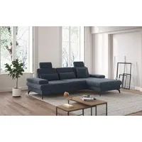 sit&more Ecksofa »Morris L-Form inkl. Sitztiefenverstellung«, wahlweise mit Bettfunktion, Bettkasten und Armteilverstellung blau