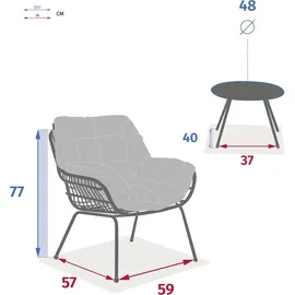 Hesperide Gartenmöbel-Duo PAOPAO 2 Plätze 0 x 0 x 0 cm Beige/Weiß