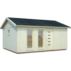 Gartenhaus PALMAKO "Nordic Haus Charlotte", beige (naturbelassen), Fußboden im Gartenhaus, ohne Dacheindeckung, Holzwerkstoff, Gartenhäuser, inklusive Fußboden