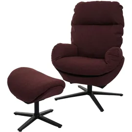 MCW Relaxsessel mit Hocker L12 Drehbar Bordeaux