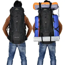 luxuskollektion 70L Campingrucksack Trekkingrucksack Wasserdicht Schwarz