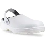 Lendeo Slide SB weiß flach, Berufsschuhe Sandale Pflegerschuhe Arztschuhe-Größe-45 EU