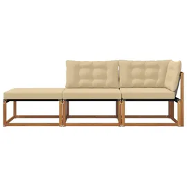 vidaXL Ecksofa-Einheiten für draußen 3 Stück Holz beige