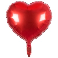 Boland - Folienballon Herz, Größe 40 x 45 cm, Ballon, für Luft und Helium geeignet, inkl. Strohhalm zum Aufblasen, Dekoration, Geschenk, Geburtstag