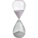TFA Dostmann Sanduhr 18.6011.02.40, groß, Laufzeit 60 Minuten, aus Glas, Zeitmesser, grau-rosa