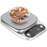 Comfy Mate Küchenwaage 10 kg/g Mini Digital Küchenwaage mit LCD Display Backwaage Feinwaage, (Briefwaage Abstellautomatik und Tara, Kitchen Scale mit 5 Maßeinheit, 1-tlg., Edelstahl-Elektronikwaage Digitales Gewicht Gramm mit Batterien), Geeignet zum täglichen Abnehmen, Fitness, Kochen, Backen und Camping
