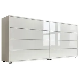 BMG Möbel Sideboard »Mailand Set 1« (Kommode Schubladenkommode Anrichte), mit weiß lackierten Hochglanzfronten und hochwertigen Push-to-Open Beschlägen