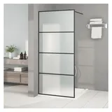 vidaXL Duschwand für Begehbare Dusche 90 x 195 cm ESG-Glas schwarz