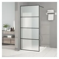 vidaXL Duschwand für Begehbare Dusche 90 x 195 cm ESG-Glas schwarz