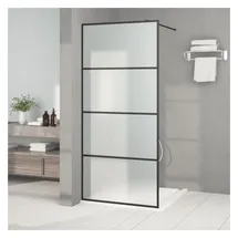 vidaXL Duschwand für Begehbare Dusche 90 x 195 cm ESG-Glas schwarz