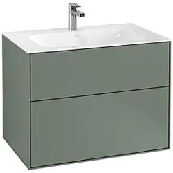 Villeroy und Boch Finion Waschtischunterschrank G01000GM 79,6x59,1x49,8cm, Olive Matt Lacquer, mit Wandbeleuchtung