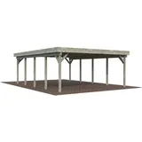 Palmako Karl Doppel-Carport 600 x 762 cm Grau tauchgrundiert