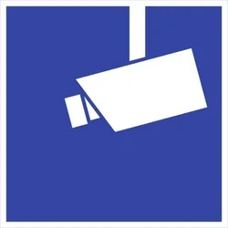 Schild Video Infozeichen gemäß DIN33450 Alu 18x18 cm Videoüberwachung wetterfest