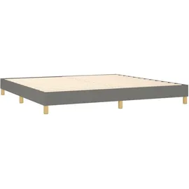 vidaXL Boxspringbett mit Matratze & LED Dunkelgrau 200x200 cm Stoff
