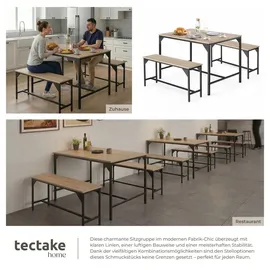 Tectake tectake® Sitzgruppe, 3-teilig, Industrial Style, mit höhenverstellbaren Kunststofffüßen