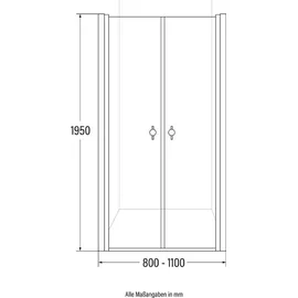 Home Deluxe LAVEA Duschtür rechts 110 x 195 cm Klarglas Schwarz