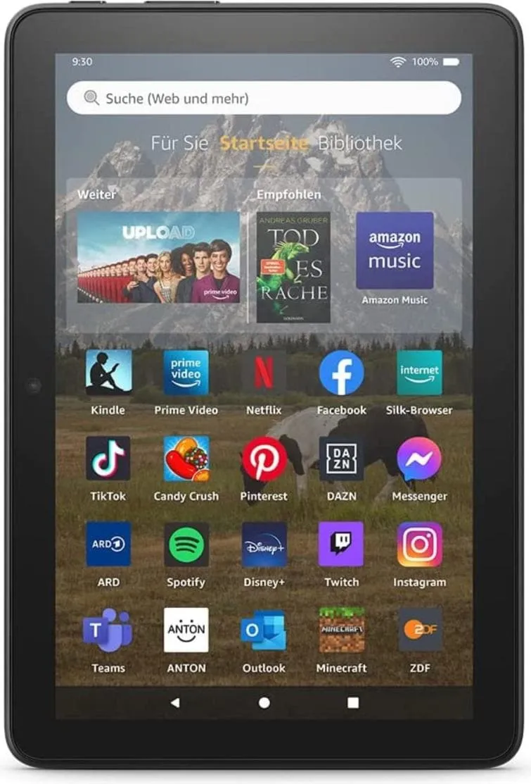 Amazon Fire HD 8 (2022) inkl. Alexa (8", 32 GB, Schwarz), Tablet, Schwarz