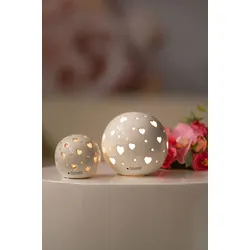 Lichtkugel Padova Herz 10cm LED creme