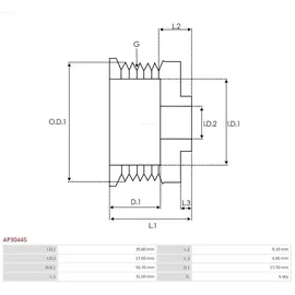 AS-PL Riemenscheibe AP3044S