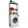 Mid.you Waschmaschinenschrank, Schwarz, Metall, 64x160x25 cm, Haushaltsreinigung, Haushaltsgeräte, Waschmaschinen