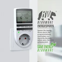 BEARWARE Zeitschaltuhr LCD-Display / 3680W / 10 konfigurierbare Programme