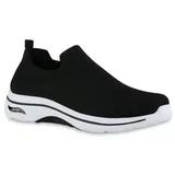 VAN HILL Herren Slip Ons in Schwarz Weiss
