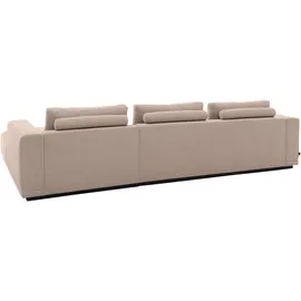 Musterring Ecksofa MUSTERRING "JustB PM200, Holzrahmen in schwarz, wahlw. Sitzvorzug, Breite 316cm", beige (sand), B:316cm H:78cm T:166cm, 94% Polyester, 6% Nylon, Sofas, Ecksofa, Anreihsofa links & Longchair rechts, mit Armlehnen, inkl. Rückenkissen