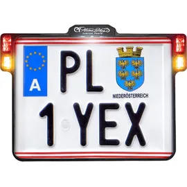 HEINZ BIKES All-In-One 2.0 Rück-/Kennzeichenhalter mit Blinker Schwarz 210 x 170 mm