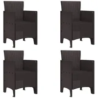 VidaXL Gartenstühle 4 Stk. Braun Poly Rattan