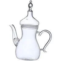 wueiooskj Teekanne aus losen arabischen Gläsern, 1000 ml, hitzebeständig, klares Glas mit Deckel, großes Fassungsvermögen, hochwertiges Borosilikatglas