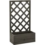 furnicato Garten-Spalier mit Pflanzgefäß 50 x 25 cm Grau