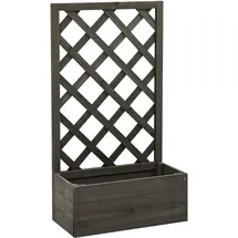 furnicato Garten-Spalier mit Pflanzgefäß 50 x 25 cm Grau