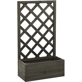 furnicato Garten-Spalier mit Pflanzgefäß 50 x 25 cm Grau