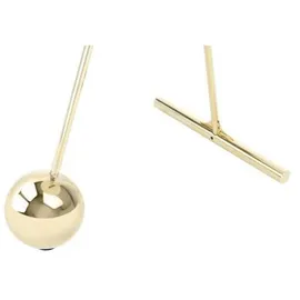 Kayoom Beistelltisch Weiß, Gold Metall, Glas, rund, 46x60x46 cm,