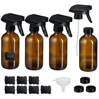 Relaxdays Sprühflasche Glas, 4er Set, 500ml, Nebel & Strahl,