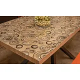 Tischfolie mit Kreise-Muster Bedruckt - Maß nach Wunsch - Transparent Klar Tischdecke Tischschutz Schutzfolie Abwaschbar weich PVC (80x140cm)