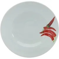 CreaTable 6er-Set CreaTable Pastateller Europa Kräuter Ø 27 cm Porzellan Rot