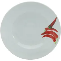 CreaTable 6er-Set CreaTable Pastateller Europa Kräuter Ø 27 cm Porzellan Rot