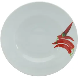 CreaTable 6er-Set CreaTable Pastateller Europa Kräuter Ø 27 cm Porzellan Rot