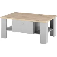 Furn.design Couchtisch grau Eiche Artisan, Metall, Nachbildung,Eiche, 2 Schubladen,