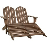 vidaXL 2-Sitzer Adirondack Gartenbank mit Fußstütze 119,5 x 147,5 x 89,5 cm braun 315911