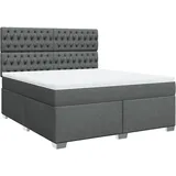vidaXL Boxspringbett 180 x 200 cm Dunkelgrau