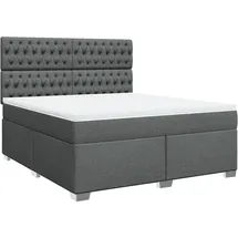vidaXL Boxspringbett 180 x 200 cm Dunkelgrau