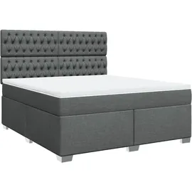 vidaXL Boxspringbett 180 x 200 cm Dunkelgrau