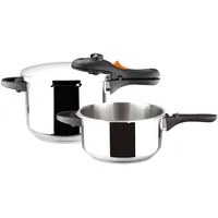 MAGEFESA® MARMICOC Cocotte Schnellkochtopf 3+6 l, aus Edelstahl 18/10, geeignet für Gasherde, Ceran, Induktion und Spülmaschine, 5-lagiger Thermo-Diffuser