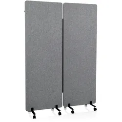 Mobiles Akustik-Trennwand-System FLEXMIUT 2er Set dunkelgrau hjh OFFICE